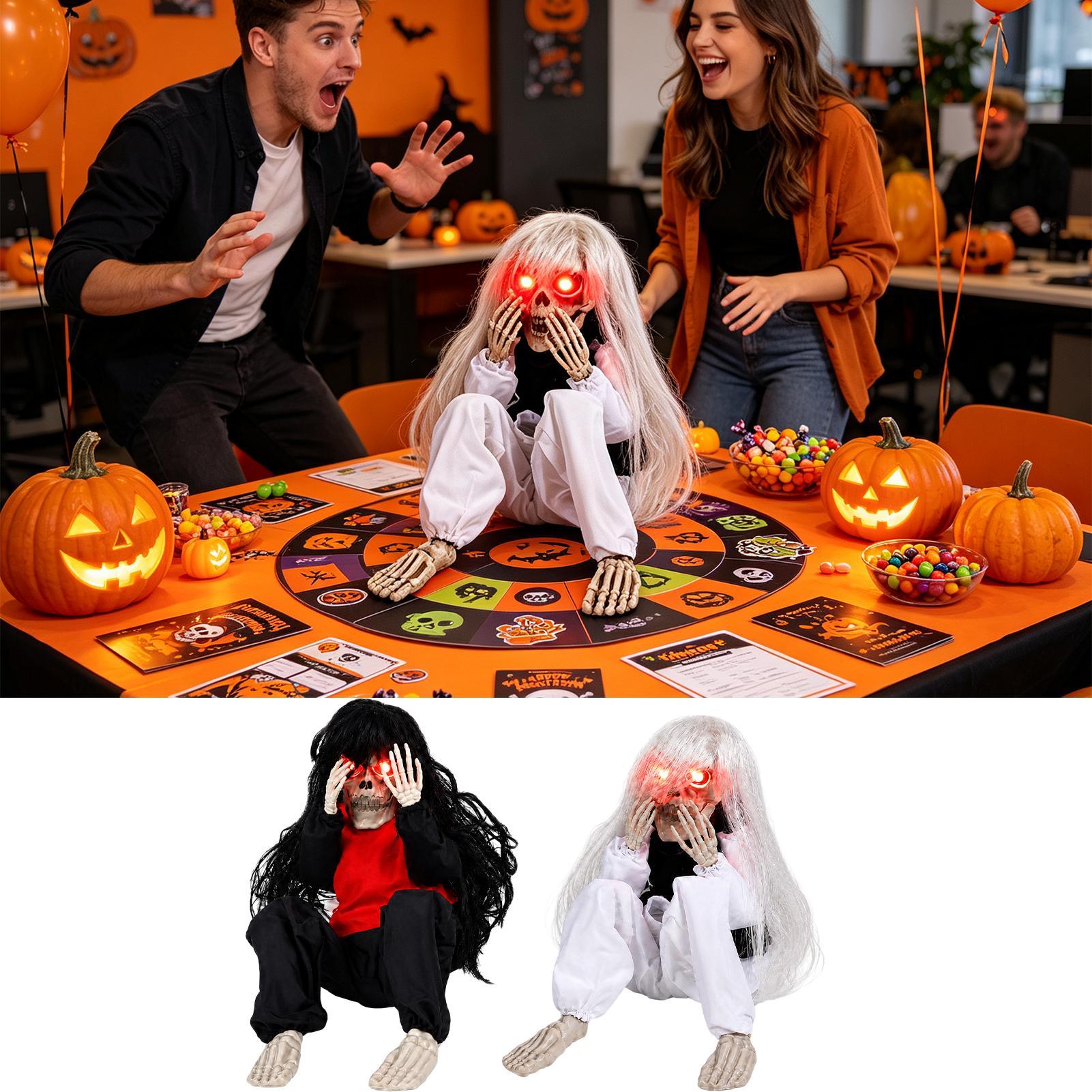 Halloween Skeleton Decoration - Dekorasi Tengkorak Halloween Berbunyi Saat Diaktifkan,