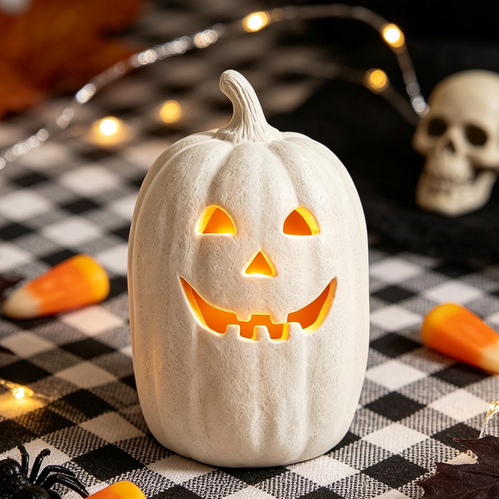 Pumpkin Lantern Halloween - Kerajinan Labu Halloween, Lentera Labu Resin