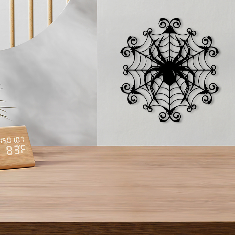 Spider Web Halloween Decoration - 1 Dekorasi Dinding Logam Jaring Laba-laba