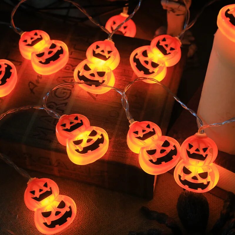 Halloween Led String Lights Orange - Lampu Tali LED Halloween 10/20 LED