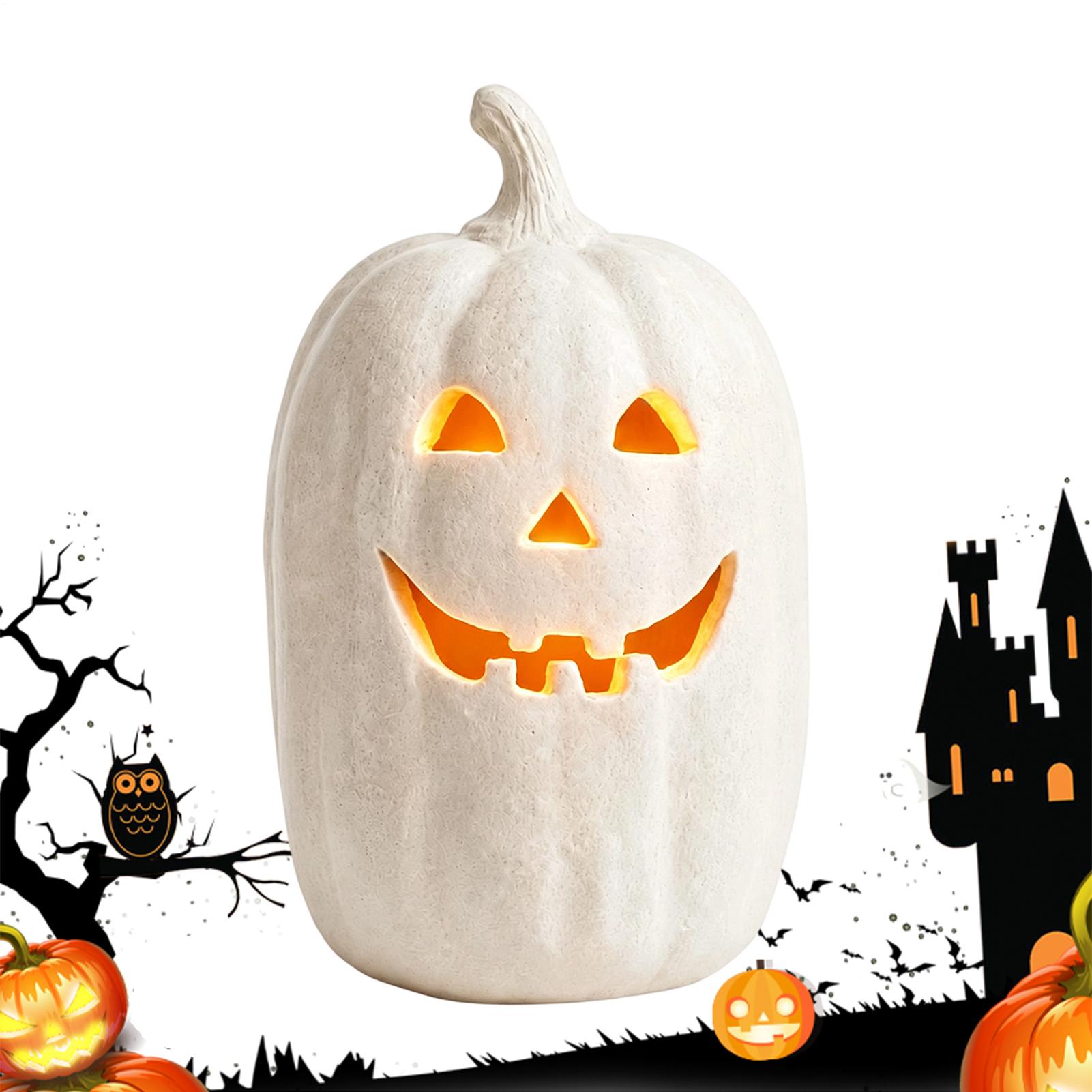 Pumpkin Lantern Halloween - Lentera Labu Seram Lentera Resin Buatan