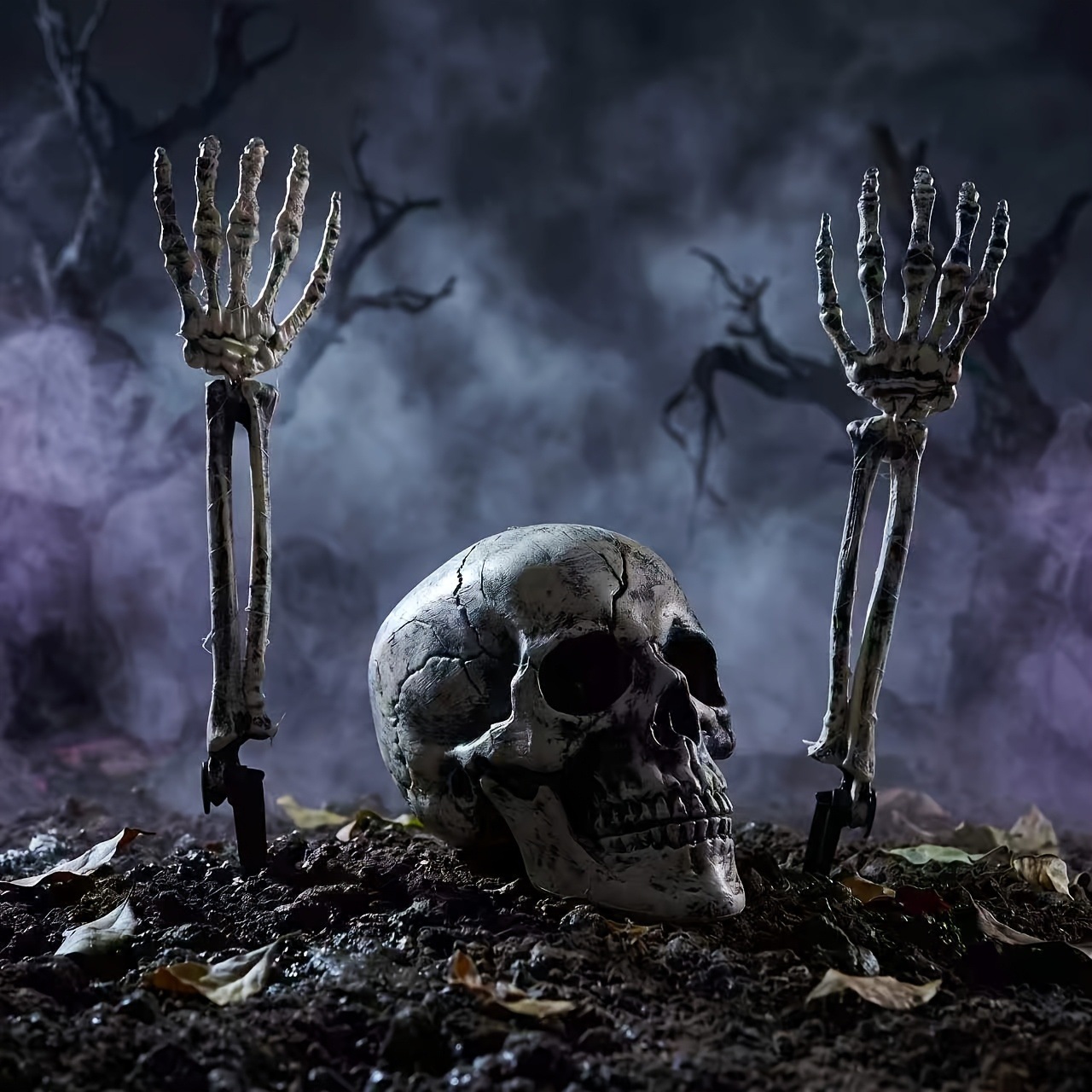 Halloween Skeleton Decoration - 3 buah set dekorasi halaman Halloween,