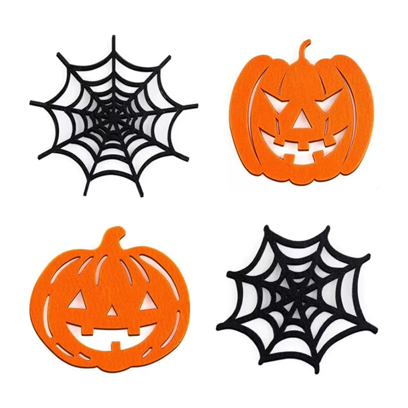 Spider Web Halloween Decoration - Alas Cangkir Halloween Berbentuk Labu dengan