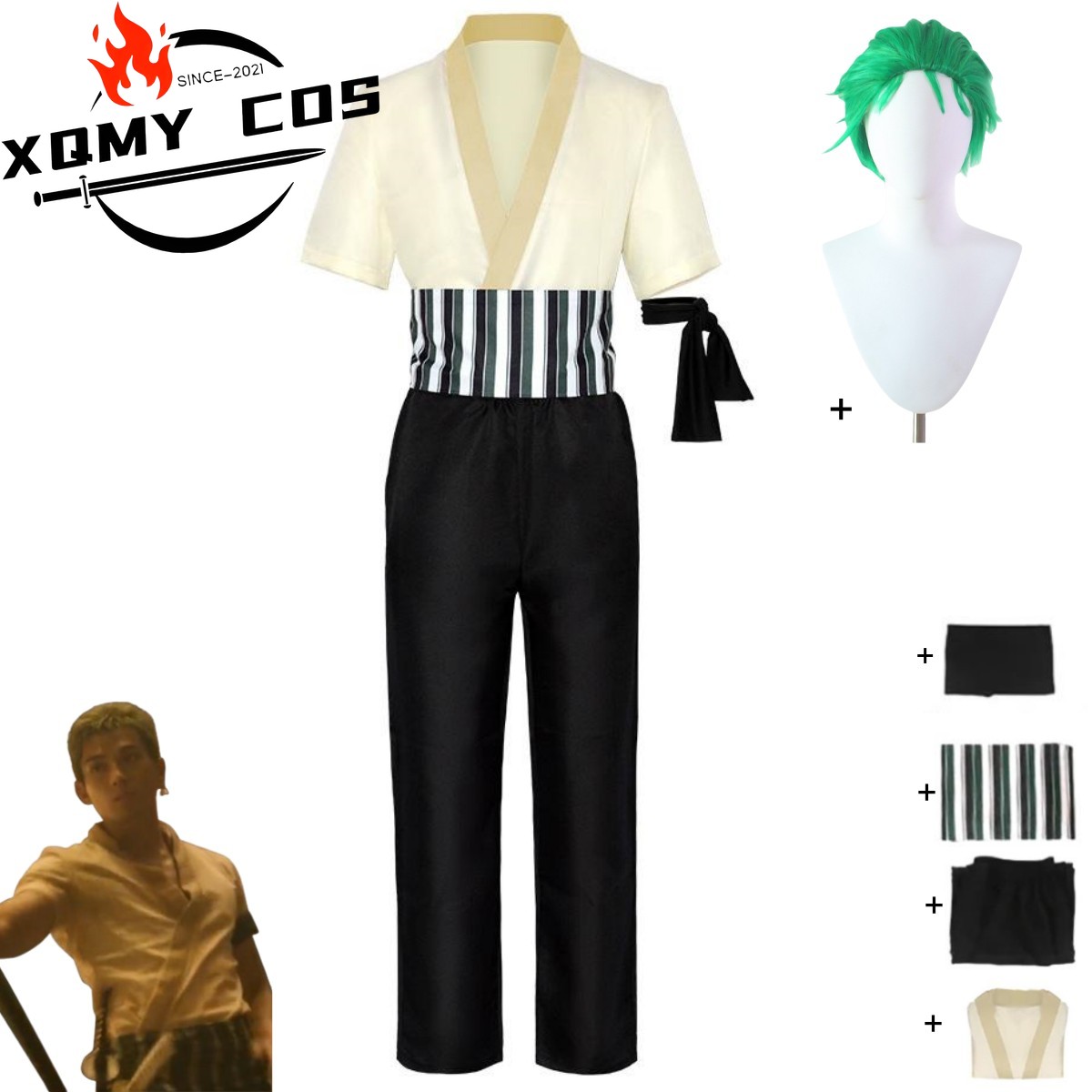 Halloween Costume Kids - XqNew Kostum Cosplay Film Anime Roronoa
