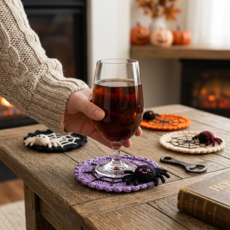 Spider Web Halloween Decoration - Alas Gelas Rajut Jaring Laba-laba Halloween
