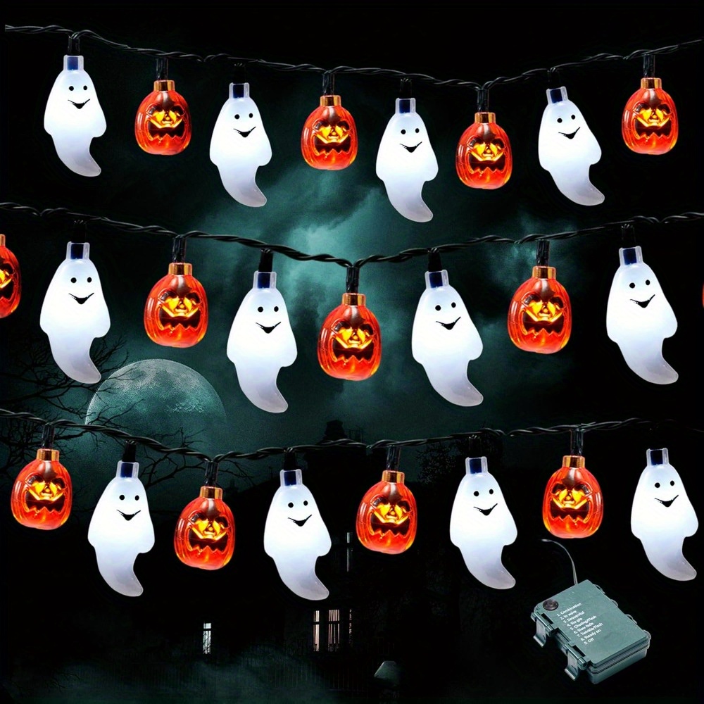 Halloween Led String Lights Orange - 19.7FT 30pcs Lampu Hias LED Bertenaga