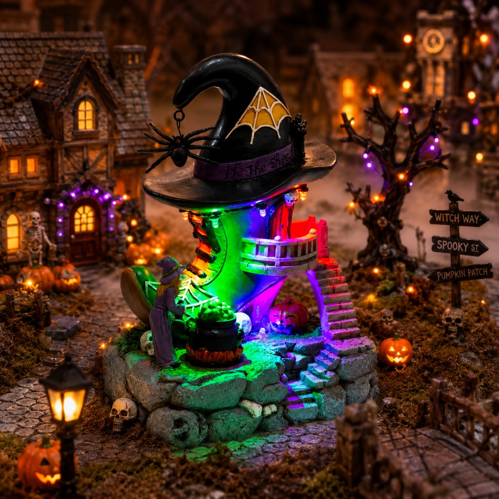 Rumah Sepatu Penyihir Desa Hal - Halloween Pumpkin Decor Led ulasan dan harga