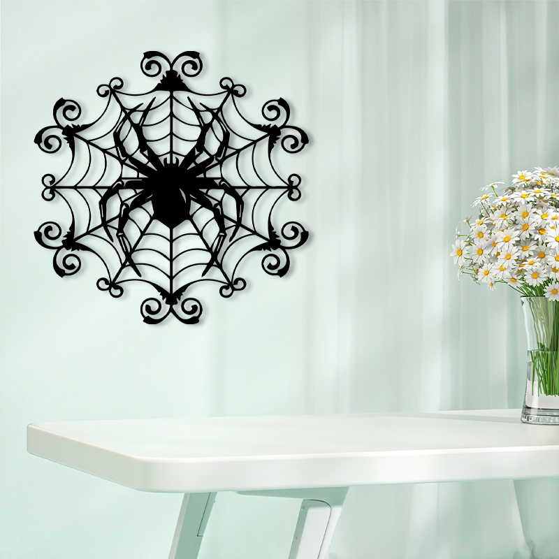 1 Dekorasi Dinding Logam Jarin - Spider Web Halloween Decoration ulasan dan harga