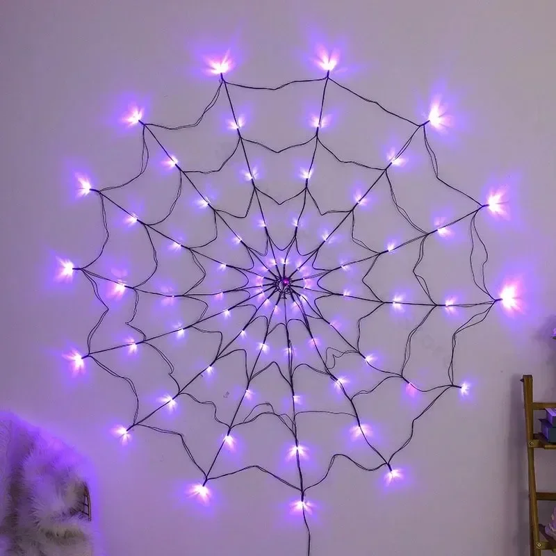 Lampu Jaring Laba-laba Hallowe - Spider Web Halloween Decoration ulasan dan harga