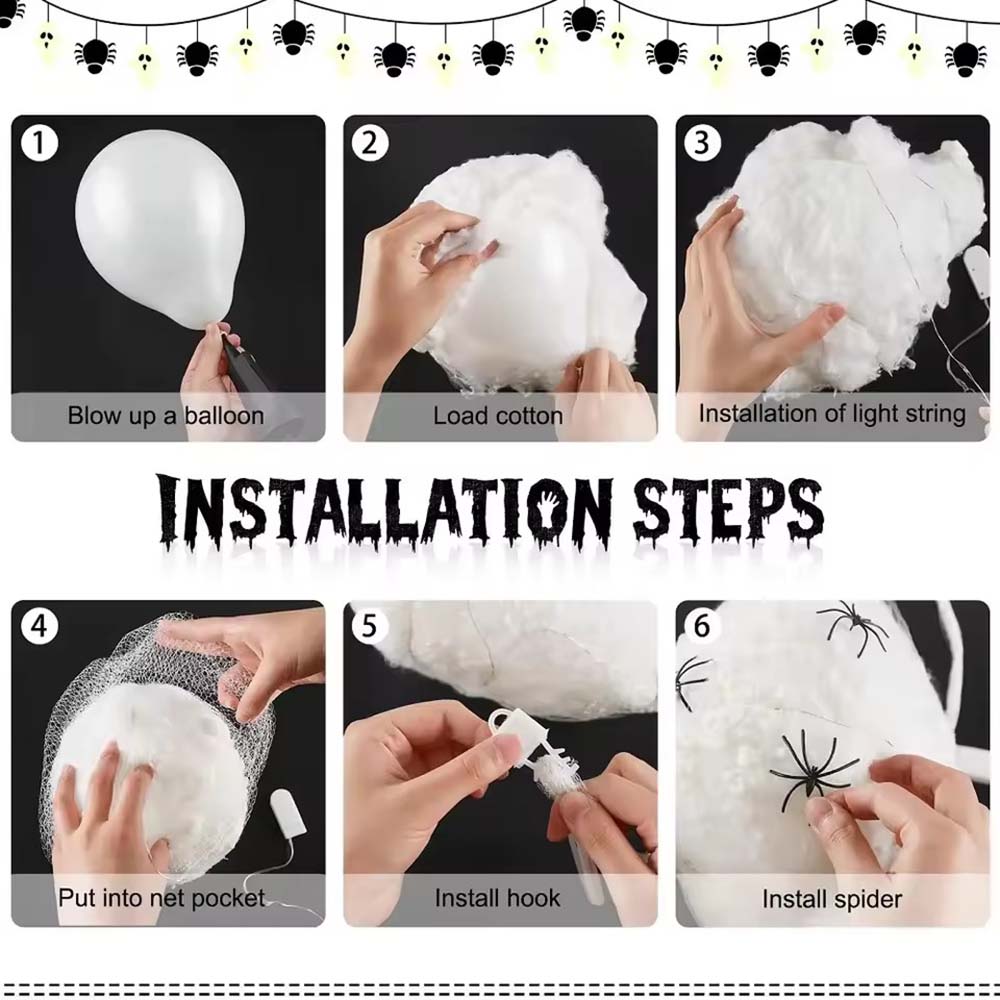 Dekorasi Halloween Lampu Gantu - Spider Web Halloween Decoration ulasan dan harga