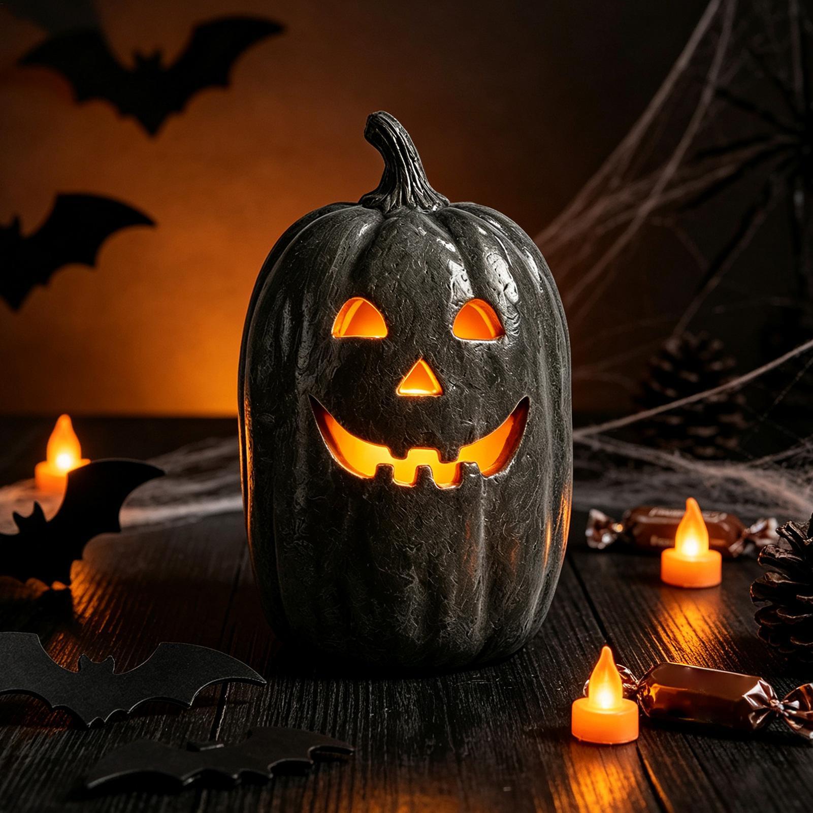Lentera Labu Halloween Resin,  - Pumpkin Lantern Halloween ulasan dan harga