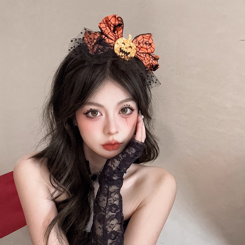 1 Buah Ikat Kepala Busur Labu  - Spider Web Halloween Decoration ulasan dan harga