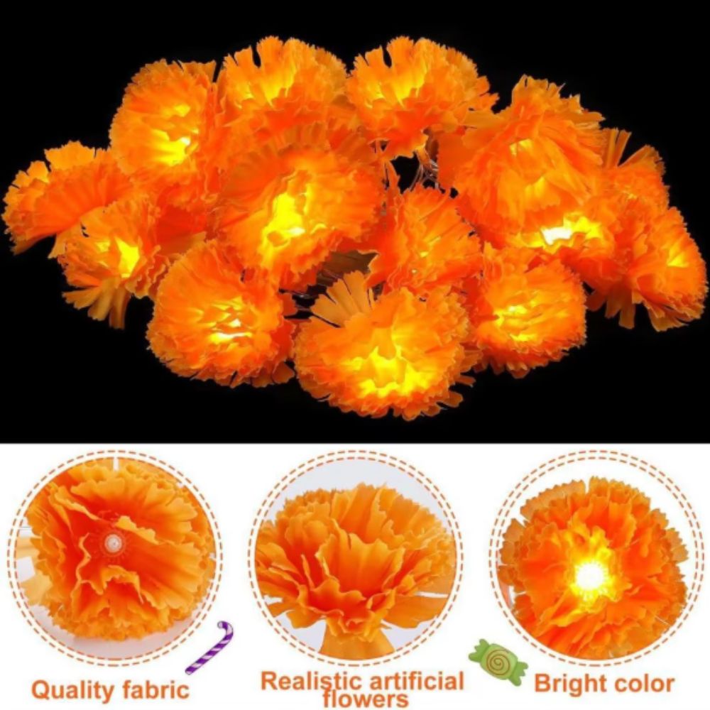 Lampu LED Marigold Gaya Meksik - Halloween Led String Lights Orange ulasan dan harga