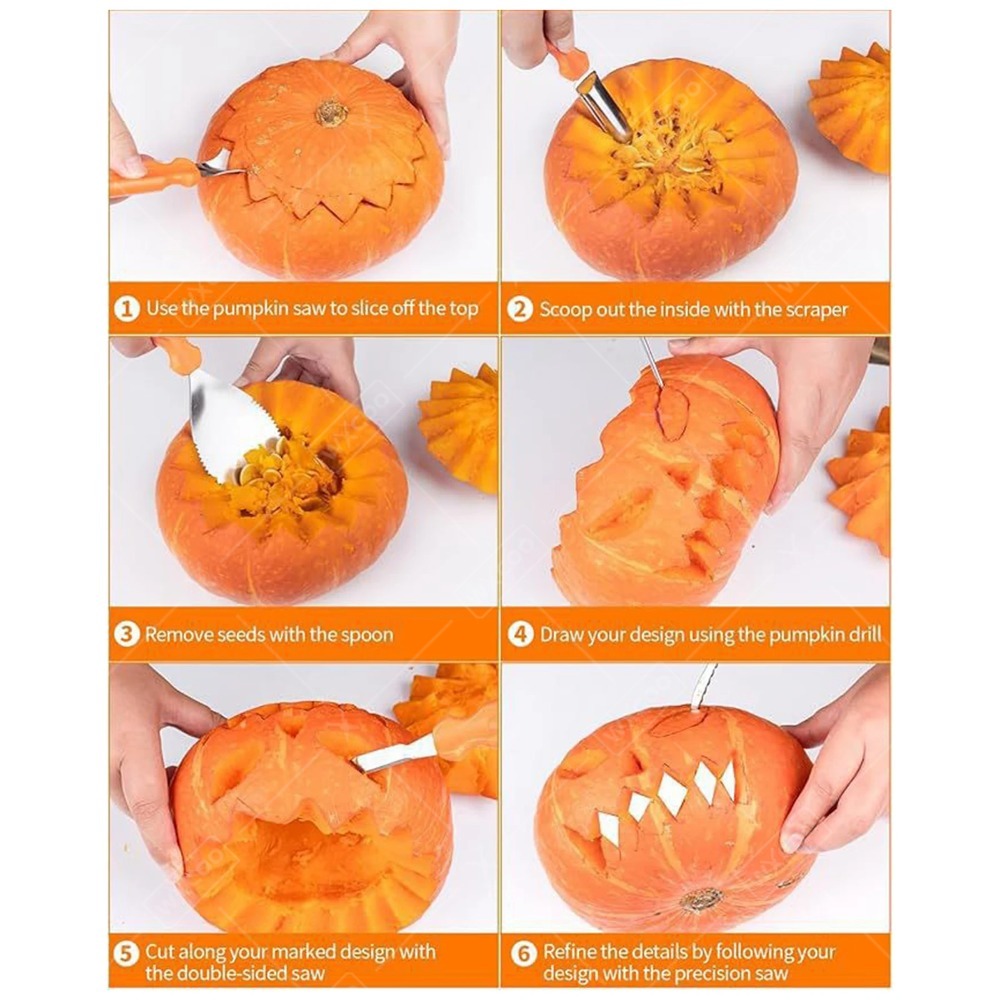 Set Alat Pahat Labu untuk Hall - Pumpkin Lantern Halloween ulasan dan harga