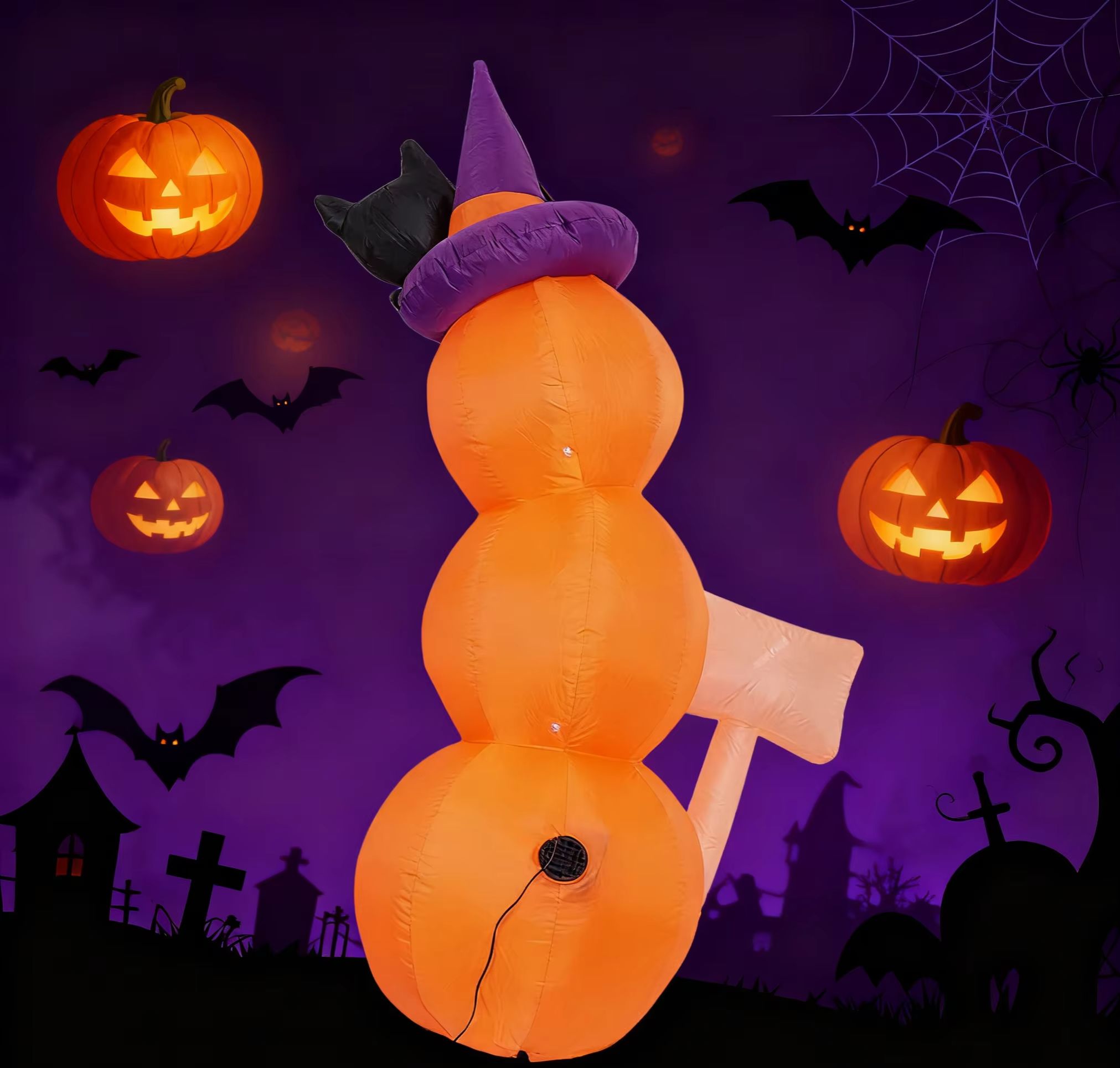 Dekorasi Halaman Tiup Hallowee - Halloween Pumpkin Decor Led ulasan dan harga