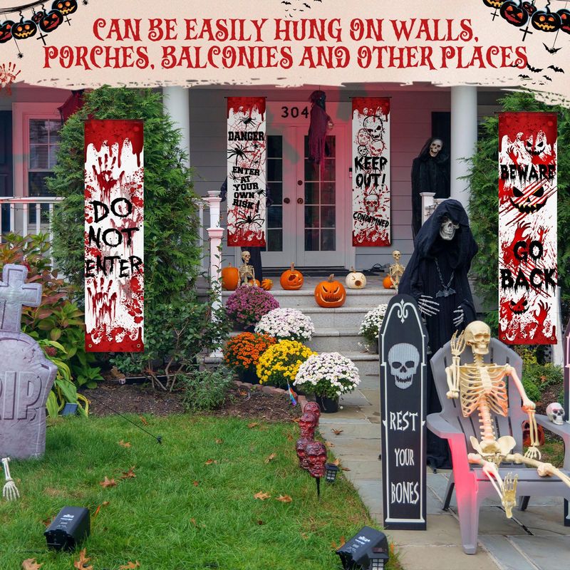 VIKAMA Penutup Pintu Teras Hal - Halloween Skeleton Decoration ulasan dan harga