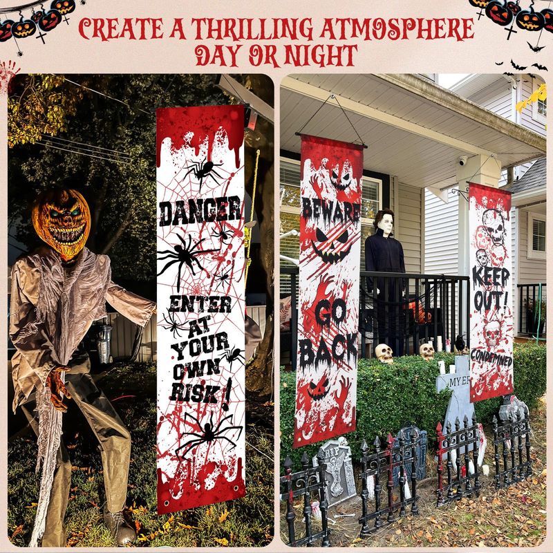 VIKAMA Penutup Pintu Teras Hal - Halloween Skeleton Decoration ulasan dan harga