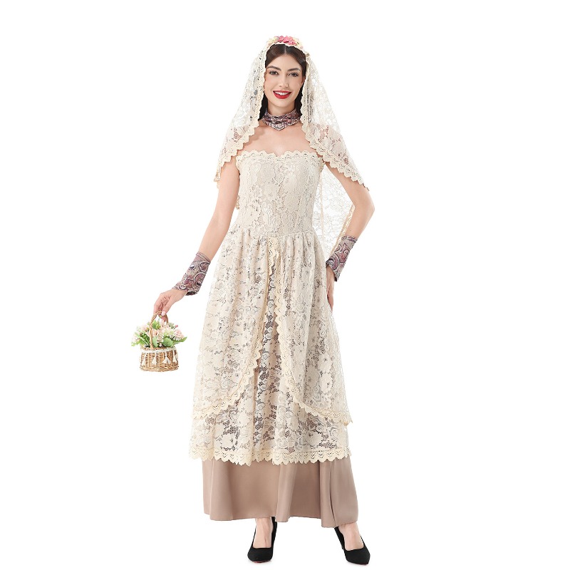 Gaun Maxi Berenda Vintage untu - Halloween Costume Adult ulasan dan harga