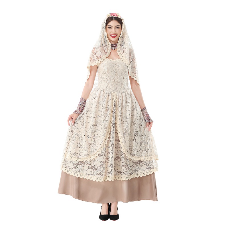 Gaun Maxi Berenda Vintage untu - Halloween Costume Adult ulasan dan harga