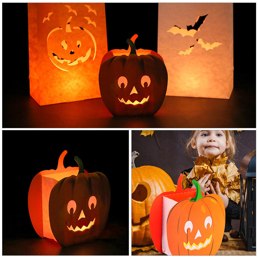12 buah kantong labu dengan de - Pumpkin Lantern Halloween ulasan dan harga