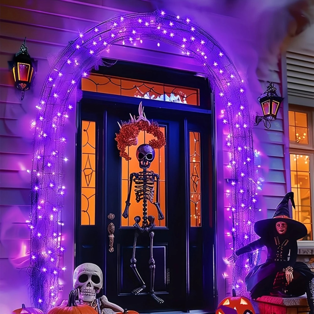 1/2PC12M100LED Lampu Hias Hall - Halloween Led String Lights Orange ulasan dan harga