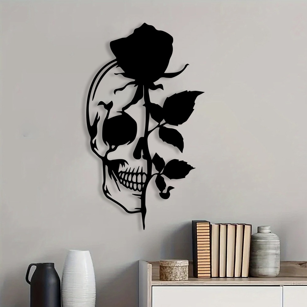 Seni Dinding Logam Tengkorak d - Halloween Skeleton Decoration ulasan dan harga