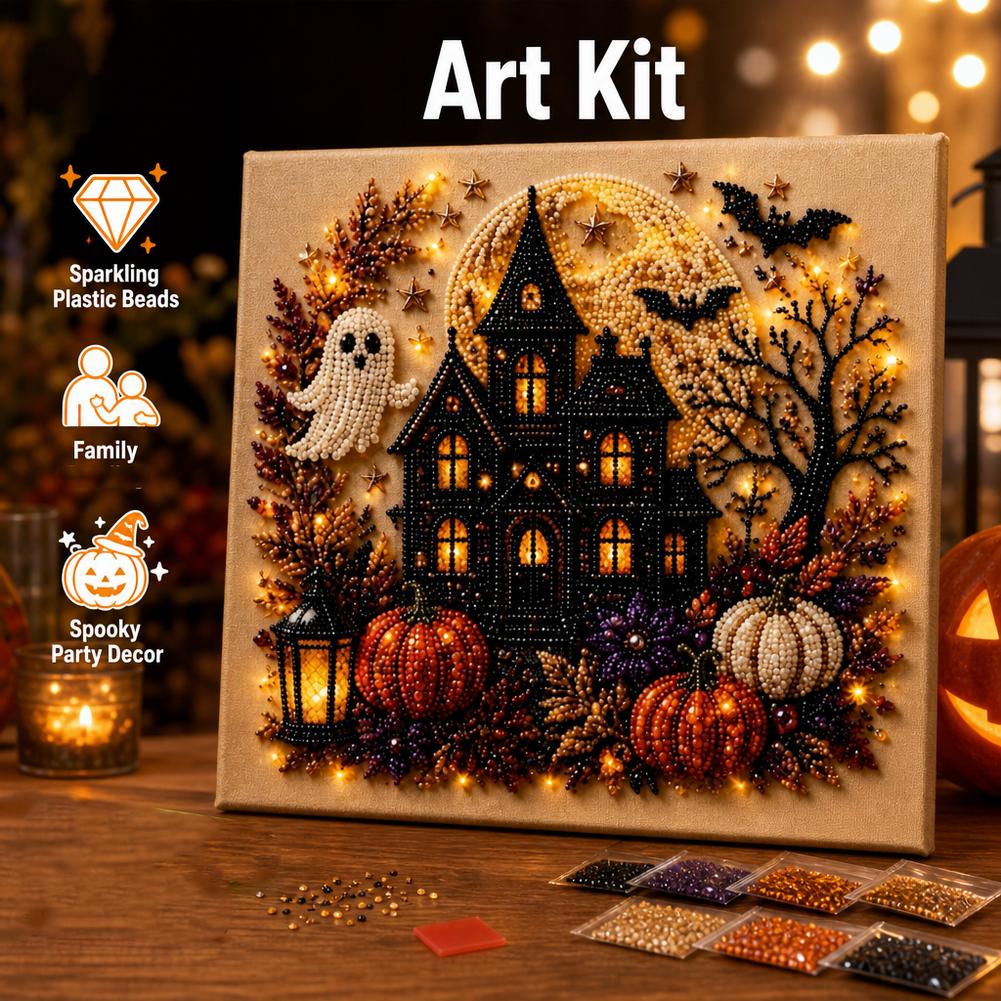 Kit Seni Mutiara 3D Hantu & La - Pumpkin Lantern Halloween ulasan dan harga