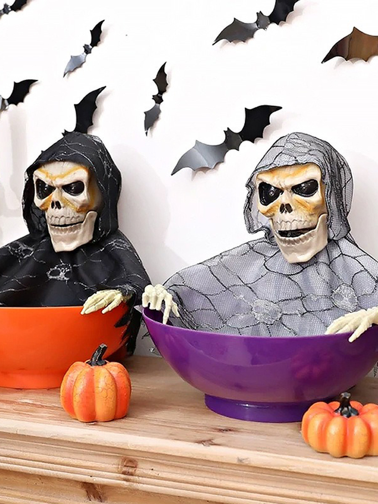 Wadah Permen Grim Reaper Berbe - Halloween Skeleton Decoration ulasan dan harga