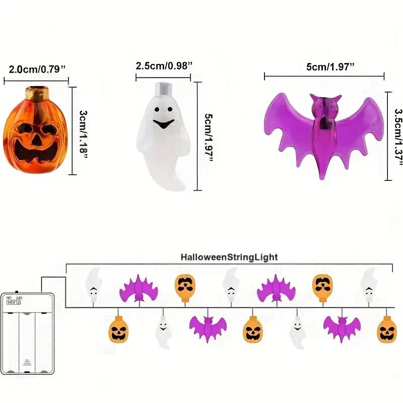 Lampu LED Halloween Bentuk Lab - Halloween Led String Lights Orange ulasan dan harga