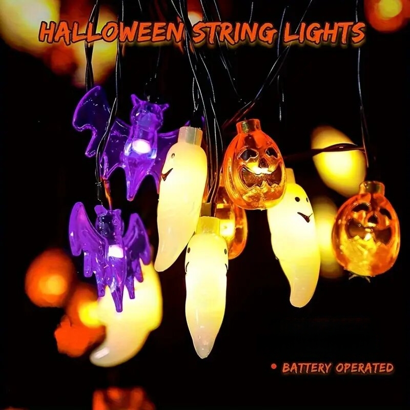 Lampu LED Halloween Bentuk Lab - Halloween Led String Lights Orange ulasan dan harga