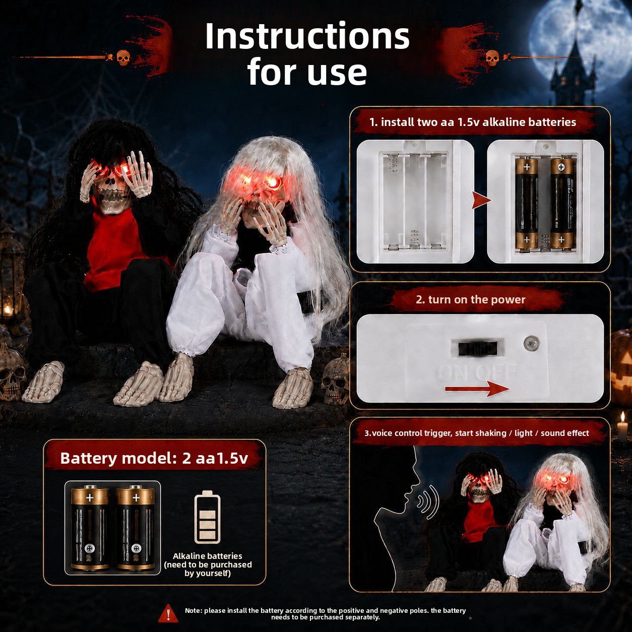 Ornamen Tengkorak untuk Dekora - Halloween Skeleton Decoration ulasan dan harga