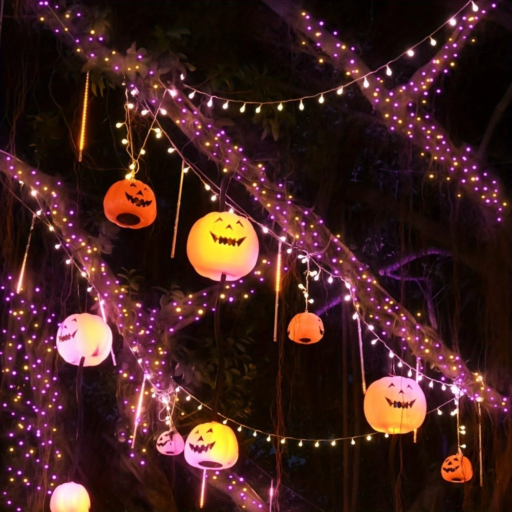 1 Buah Lampu Tali Surya Hallow - Halloween Led String Lights Orange ulasan dan harga