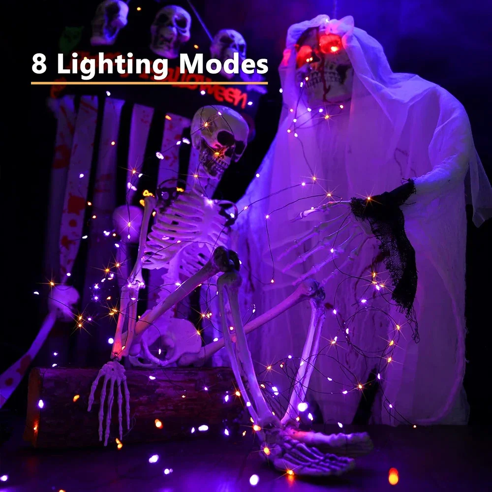 10-120M tali kawat tembaga lam - Halloween Led String Lights Orange ulasan dan harga