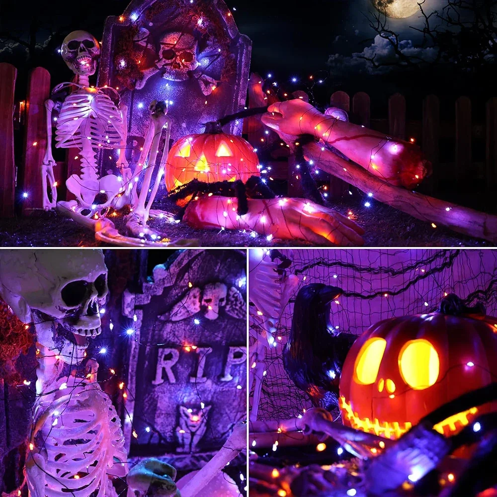 10-120M tali kawat tembaga lam - Halloween Led String Lights Orange ulasan dan harga