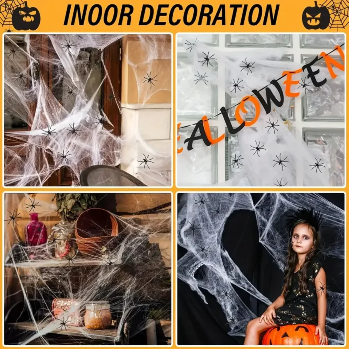 1-20 buah Dekorasi Halloween,  - Spider Web Halloween Decoration ulasan dan harga