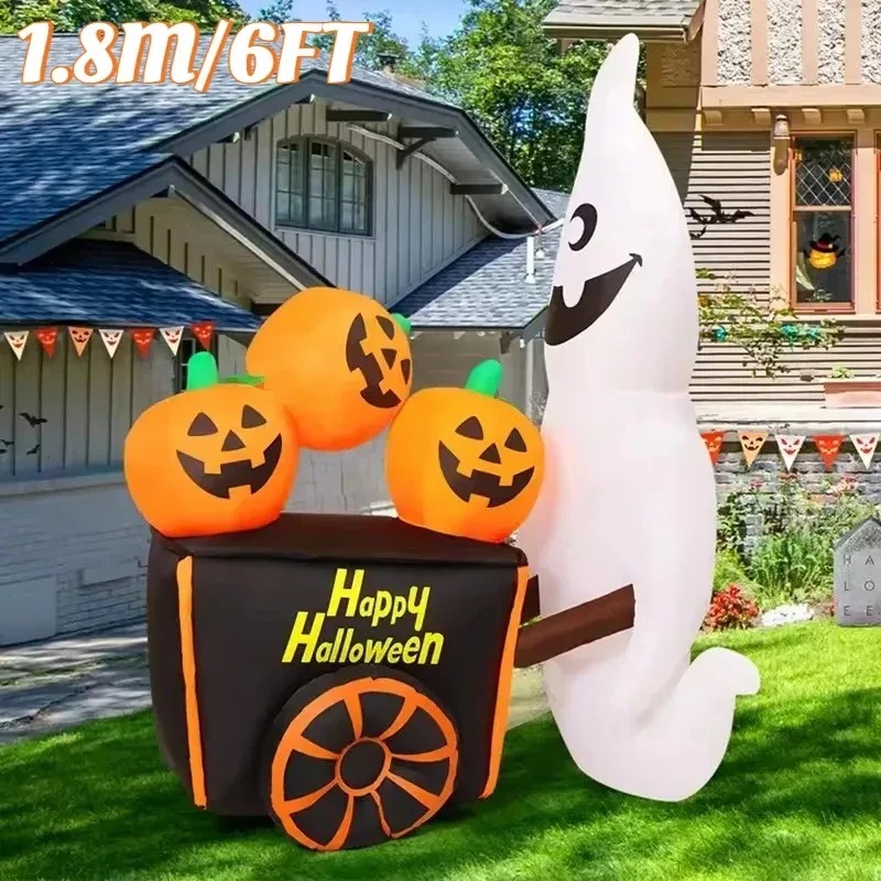 6FT Halloween Dekorasi Liburan - Halloween Pumpkin Decor Led ulasan dan harga