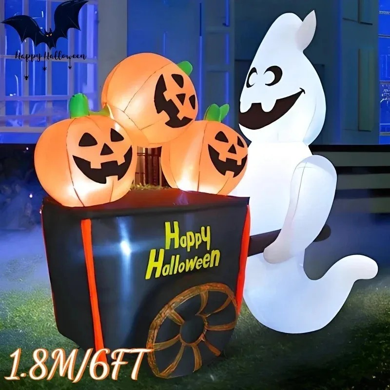 6FT Halloween Dekorasi Liburan - Halloween Pumpkin Decor Led ulasan dan harga