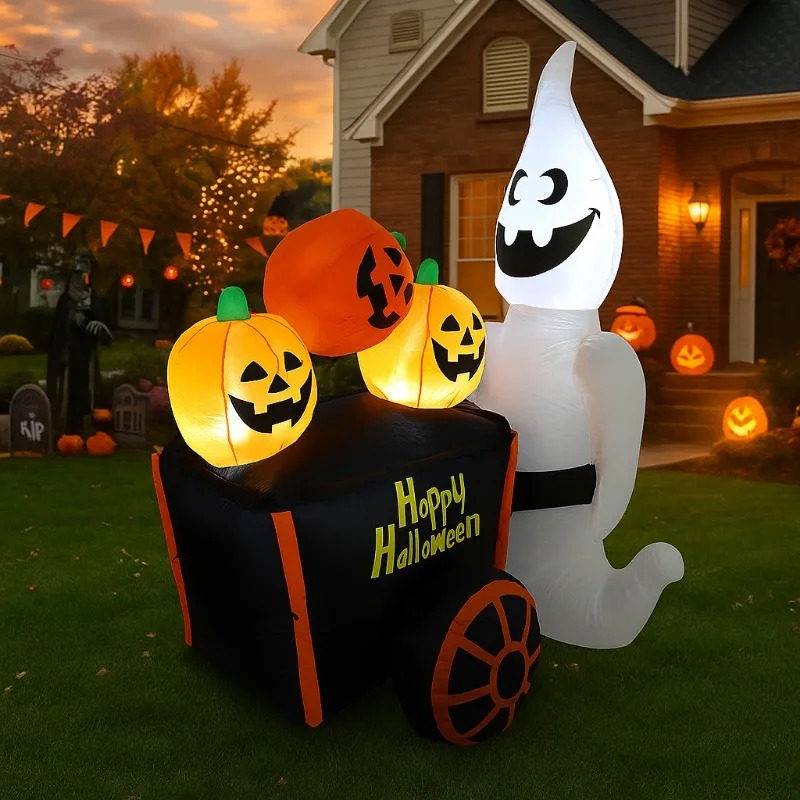 6FT Halloween Dekorasi Liburan - Halloween Pumpkin Decor Led ulasan dan harga