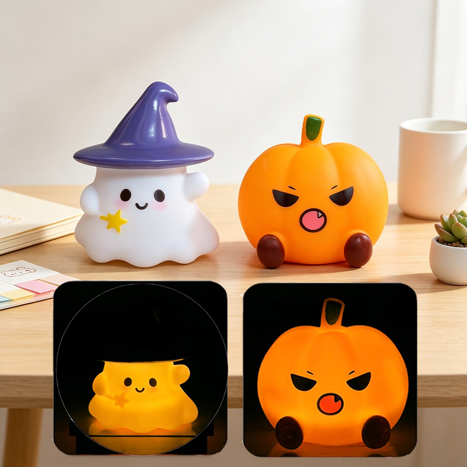 Lampu Malam Silikon Bentuk Han - Halloween Pumpkin Decor Led ulasan dan harga