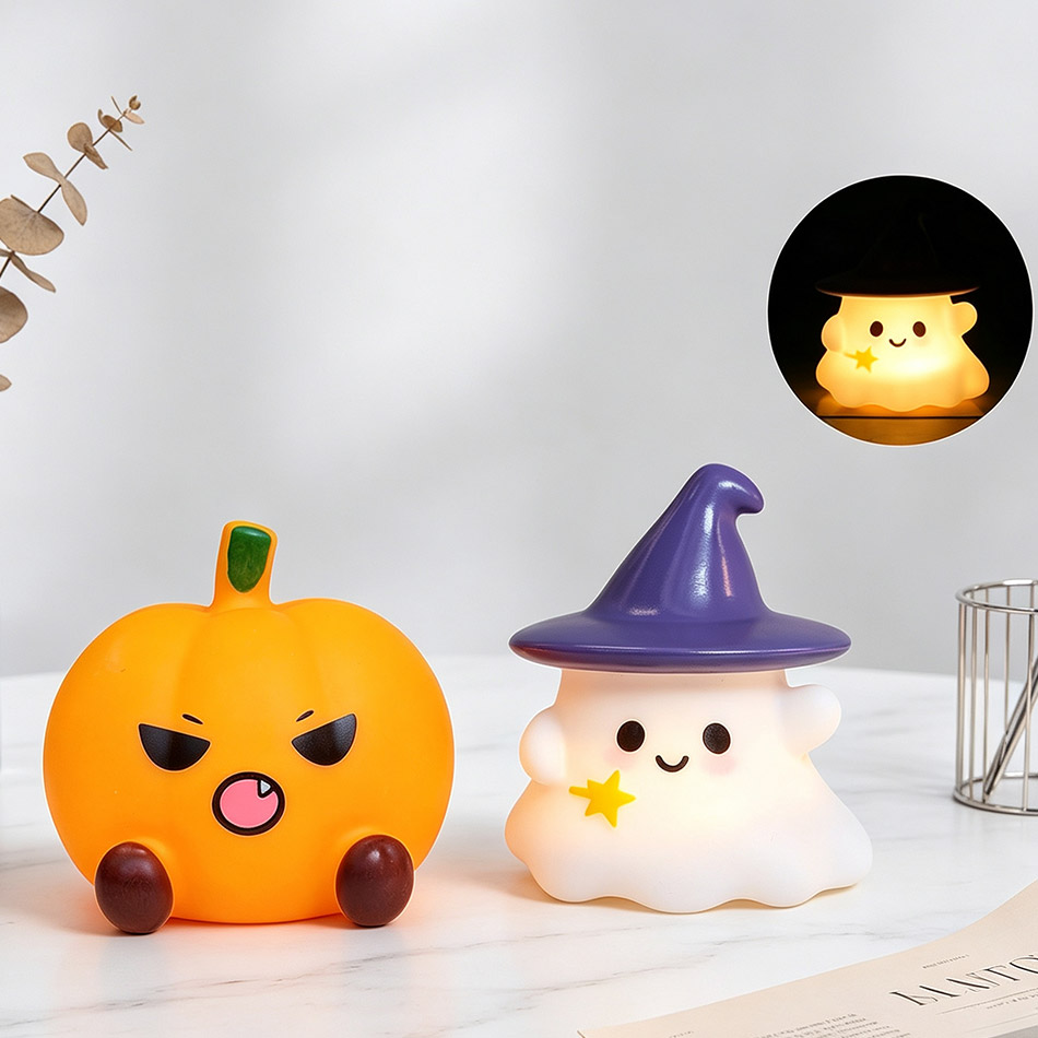 Lampu Malam Silikon Bentuk Han - Halloween Pumpkin Decor Led ulasan dan harga