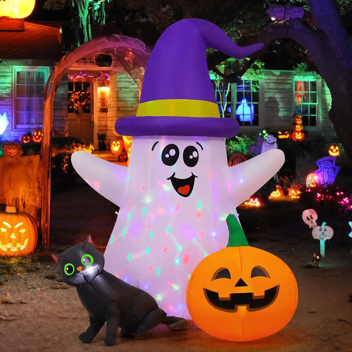 Hantu Tiup Halloween 5 Kaki un - Halloween Pumpkin Decor Led ulasan dan harga