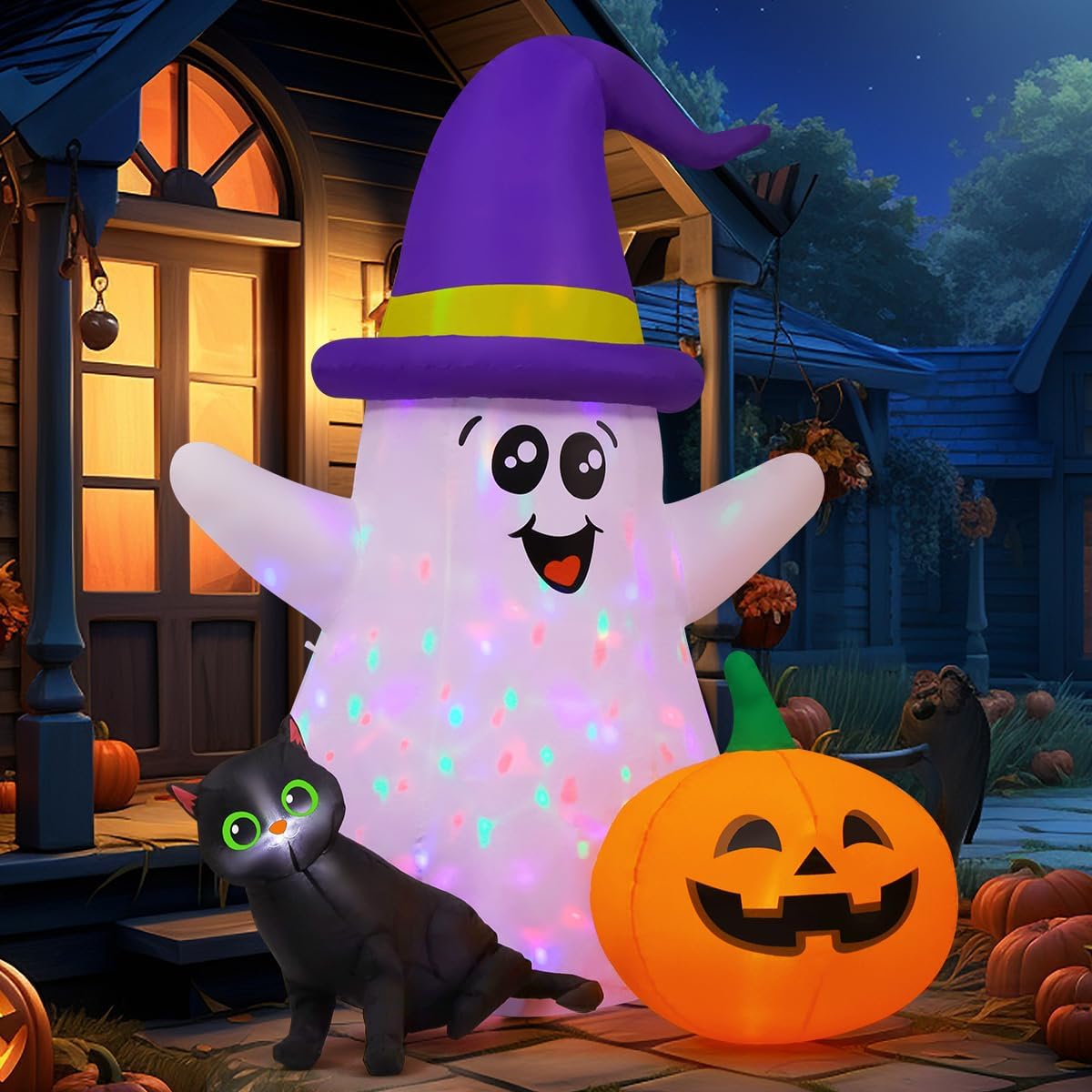 Hantu Tiup Halloween 5 Kaki un - Halloween Pumpkin Decor Led ulasan dan harga