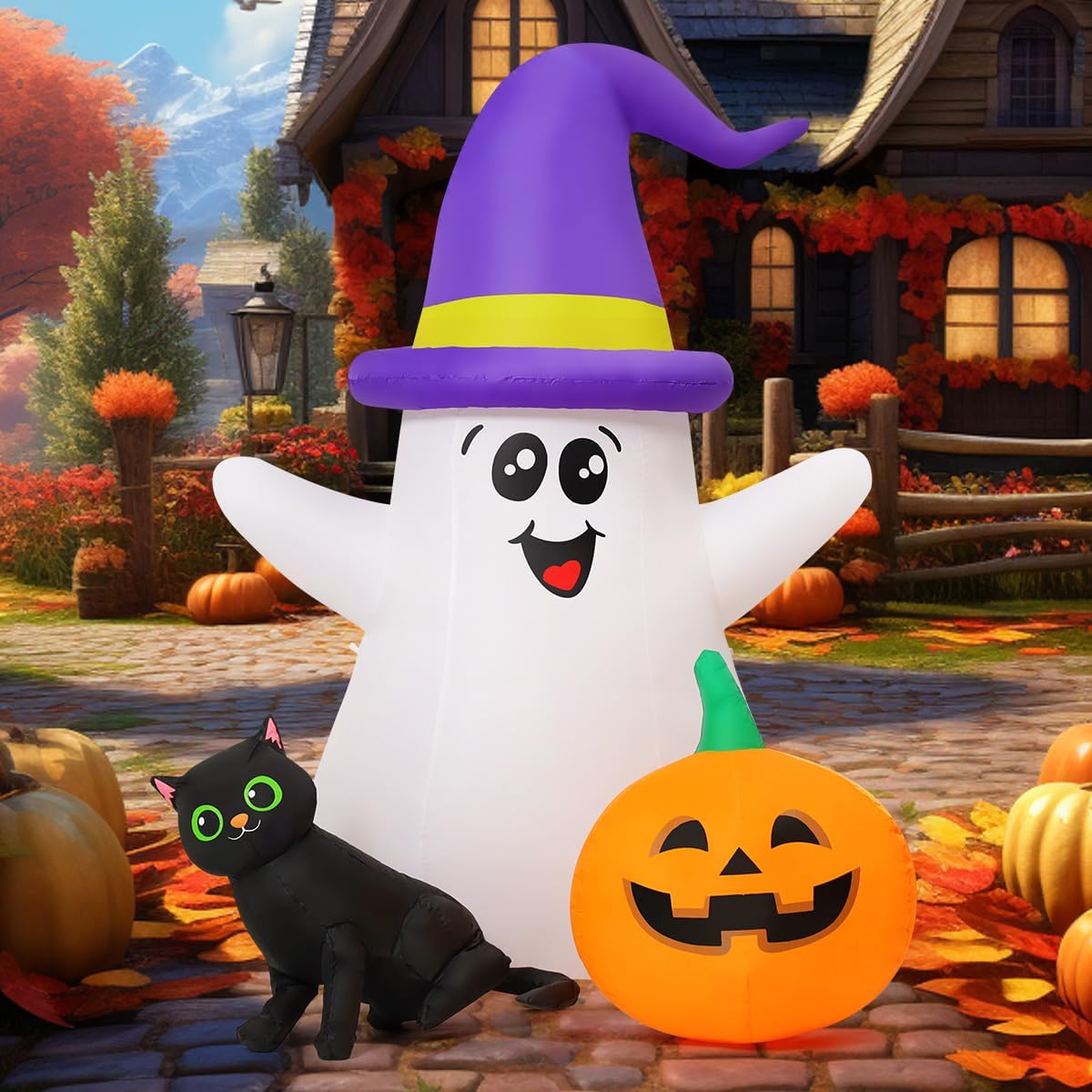 Hantu Tiup Halloween 5 Kaki un - Halloween Pumpkin Decor Led ulasan dan harga