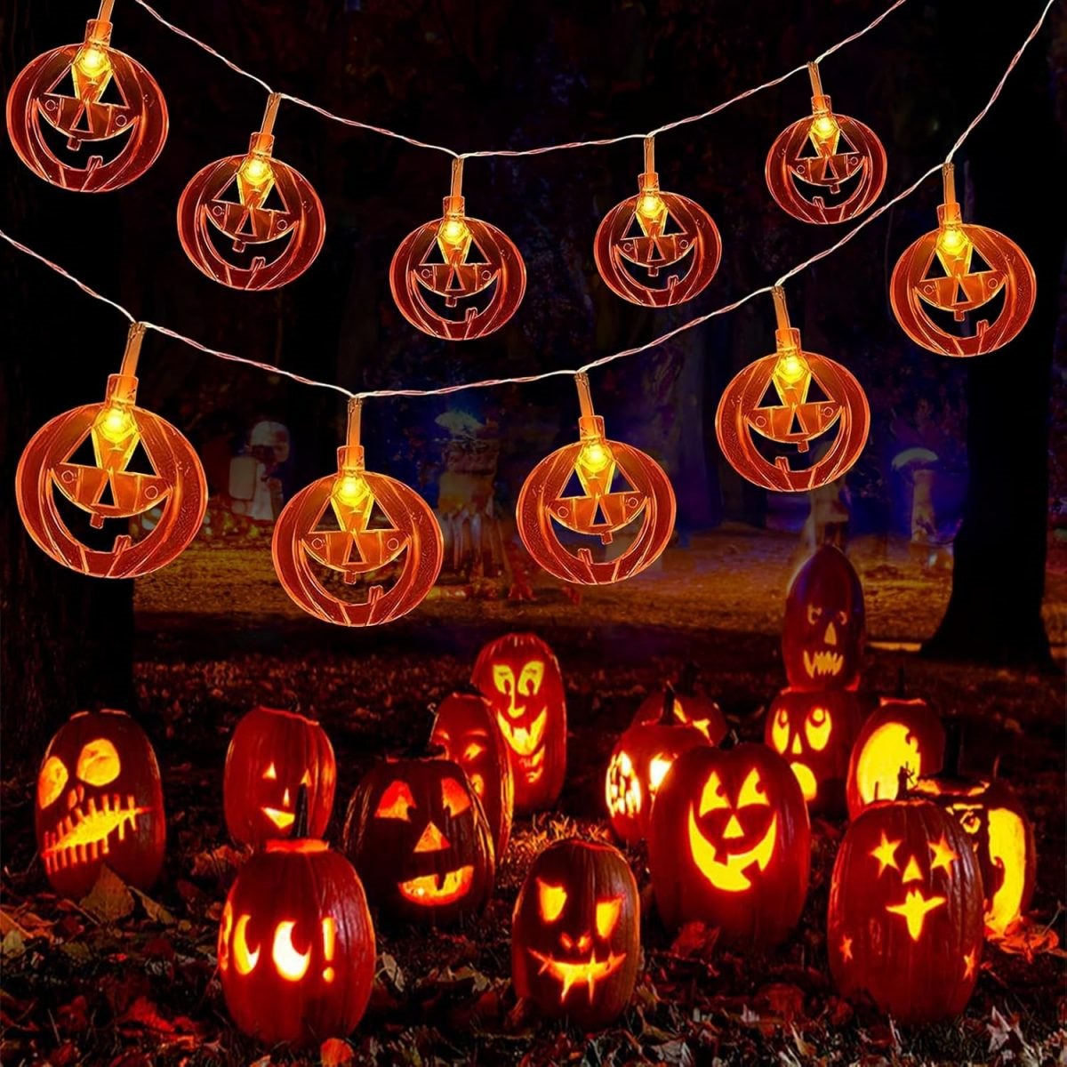 1 Buah 20LED Lampu Labu Hallow - Halloween Led String Lights Orange ulasan dan harga