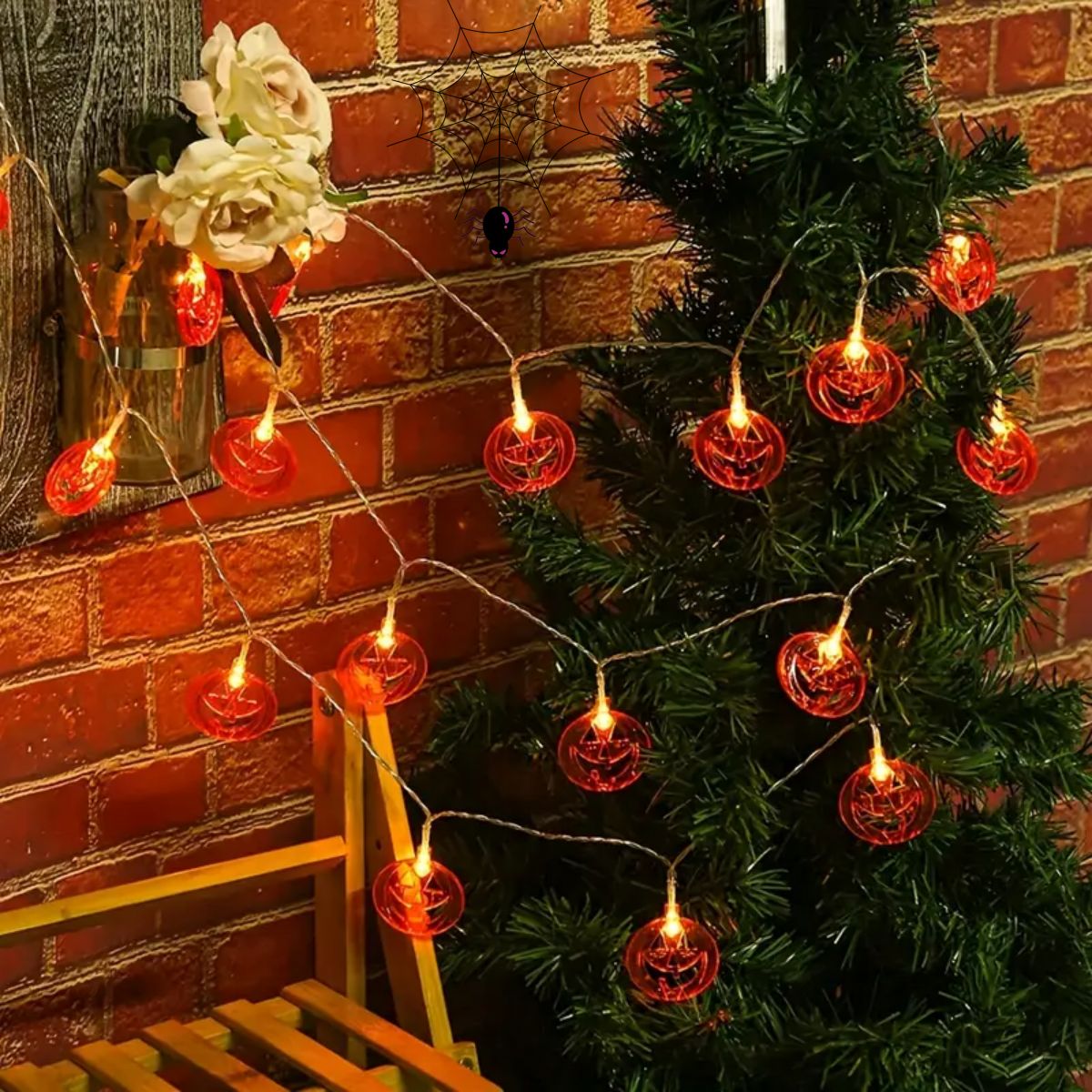 1 Buah 20LED Lampu Labu Hallow - Halloween Led String Lights Orange ulasan dan harga