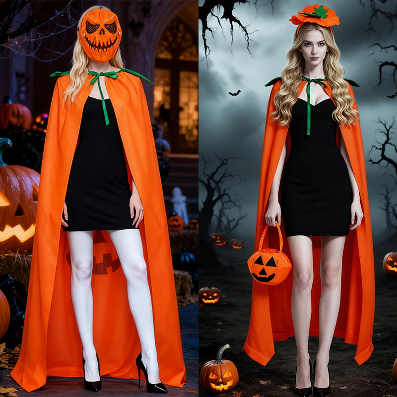 Set Jubah Kostum Labu Hallowee - Pumpkin Lantern Halloween ulasan dan harga