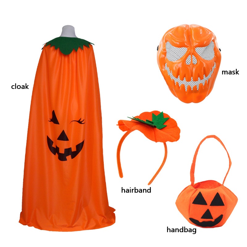 Set Jubah Kostum Labu Hallowee - Pumpkin Lantern Halloween ulasan dan harga