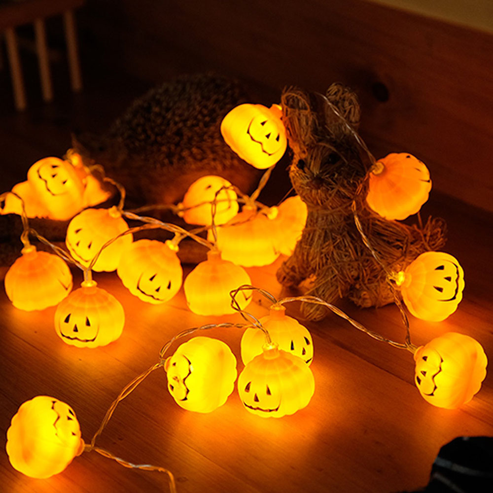 Lampu Tali LED Labu 3D Hallowe - Halloween Led String Lights Orange ulasan dan harga