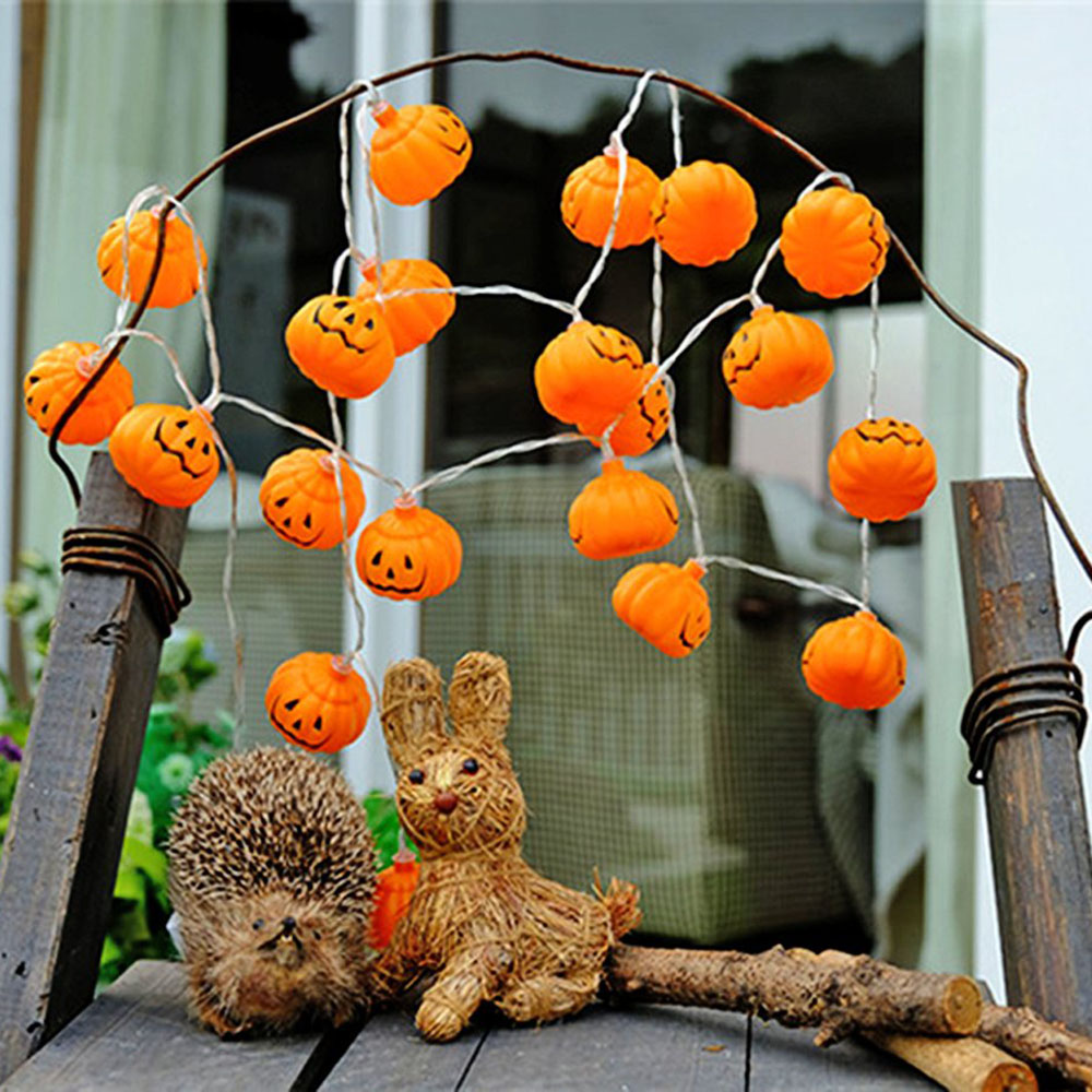 Lampu Tali LED Labu 3D Hallowe - Halloween Led String Lights Orange ulasan dan harga