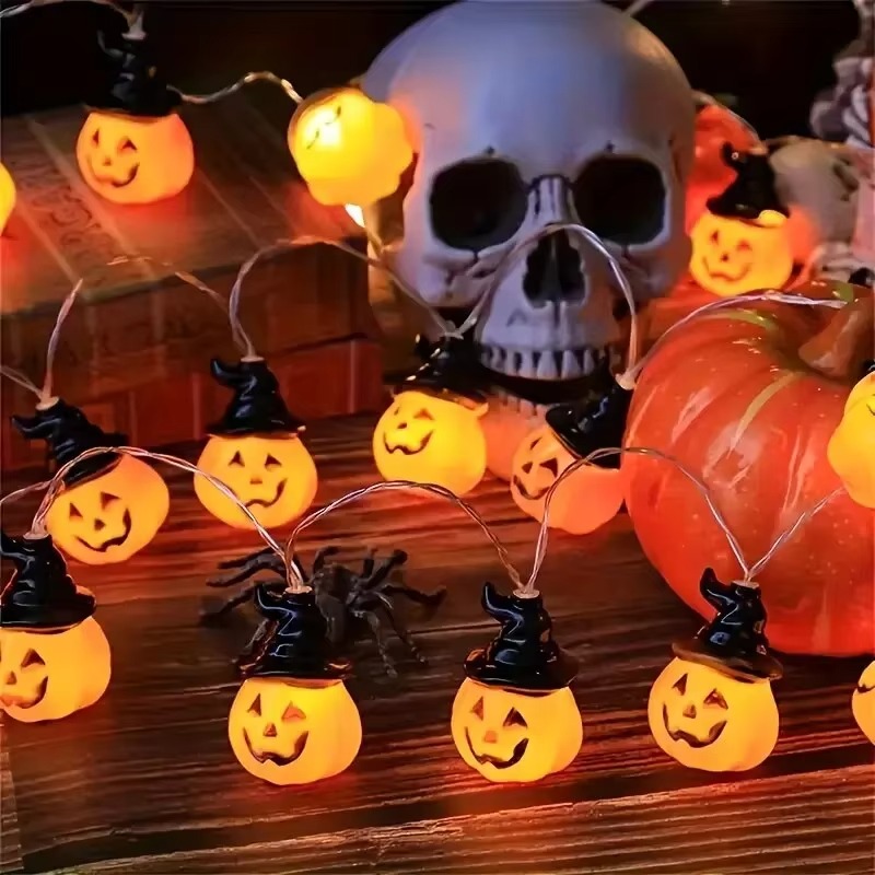 Lampu Hias Bentuk Labu dengan  - Halloween Led String Lights Orange ulasan dan harga